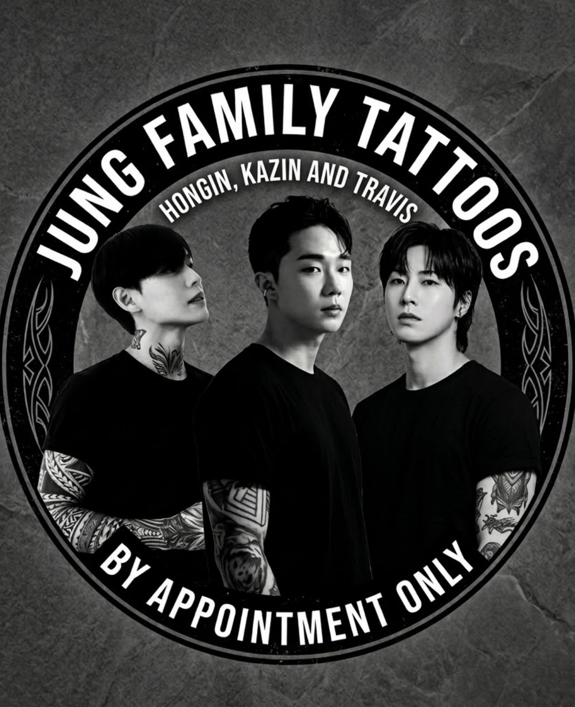 JUNG FAMILY TATTOOS: HONGIN, KAZIN, and TRAVIS